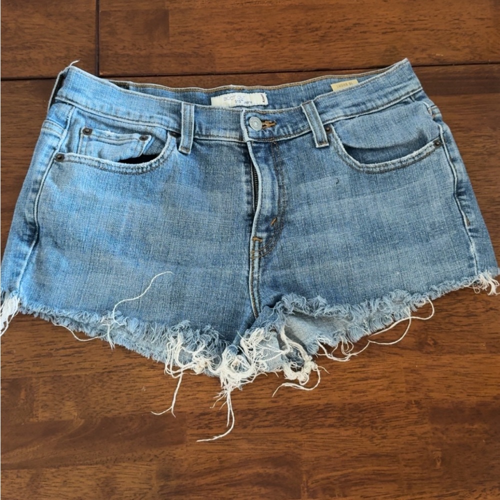 Denim Frayed Hem Women's Shorts
